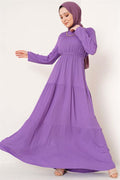 Layered Crepe Belted Dress Lilac