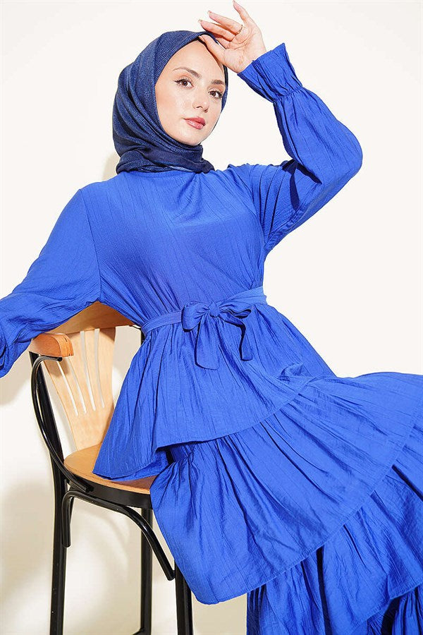 Layered Skirted Belted Dress in Saks