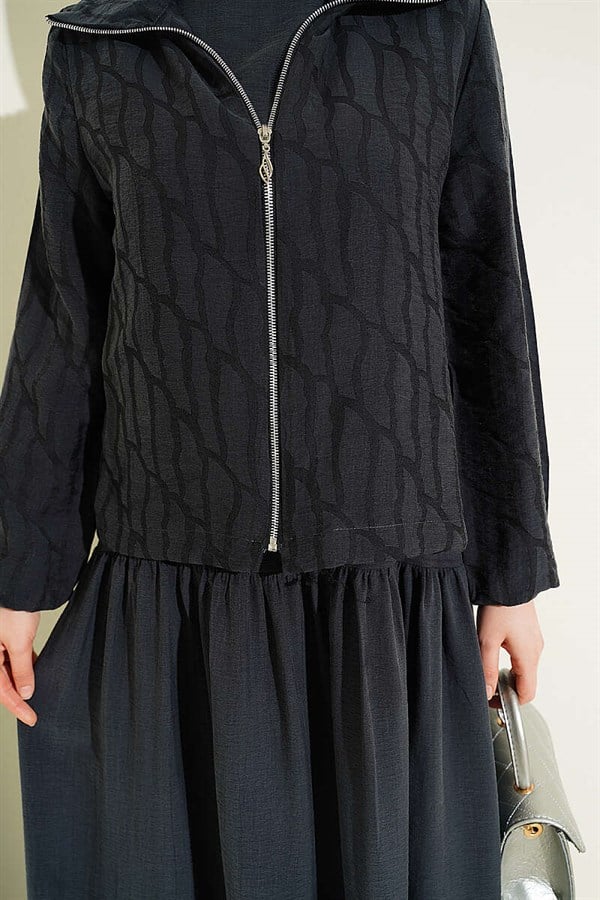 Layered Tencel Vest 2 Piece Set, Smoke Grey