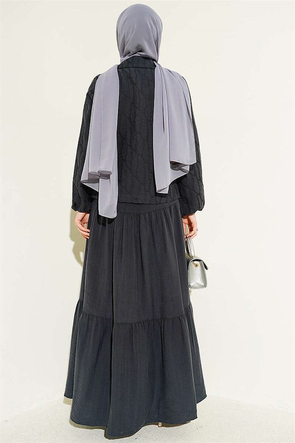 Layered Tencel Vest 2 Piece Set, Smoke Grey