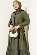 Layered Tencel Vest 2 Piece Set in Khaki
