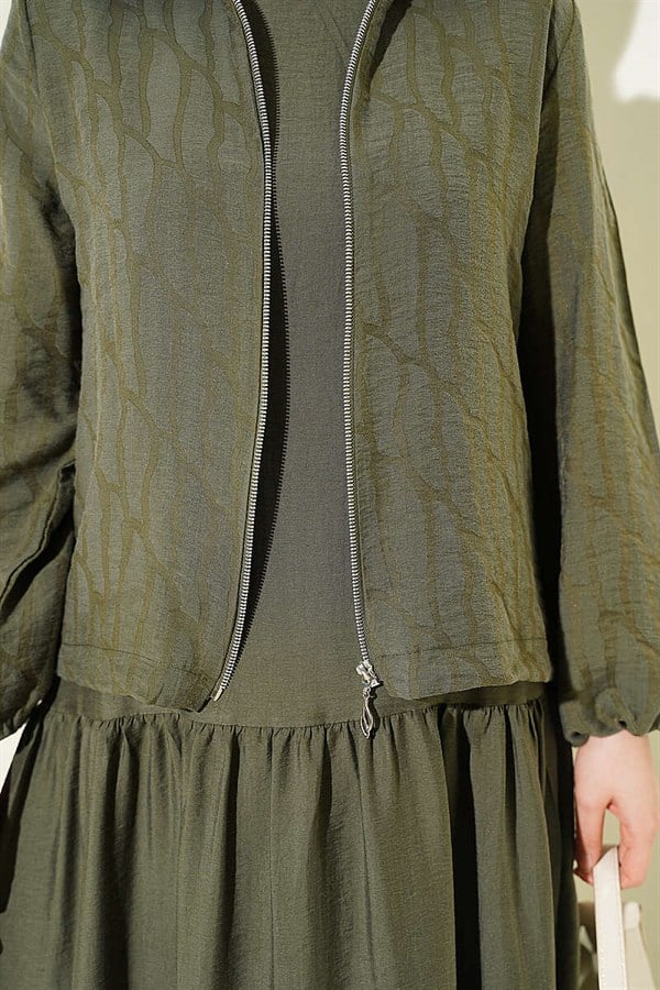 Layered Tencel Vest 2 Piece Set in Khaki