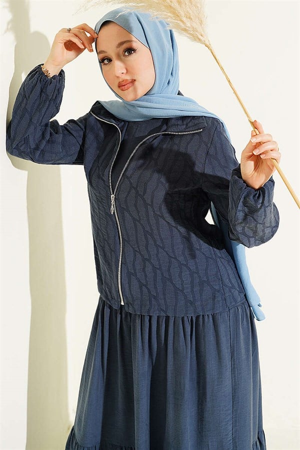 Layered Tencel Vest 2 Piece Set Indigo