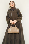Layered Tencel Vest 2 Piece Set in Coffee Brown
