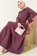 Layered Tencel Vest 2 Piece Set in Magenta