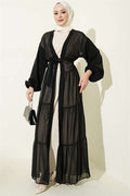 Layered Two-Piece Abaya 2 Piece Set Stone
