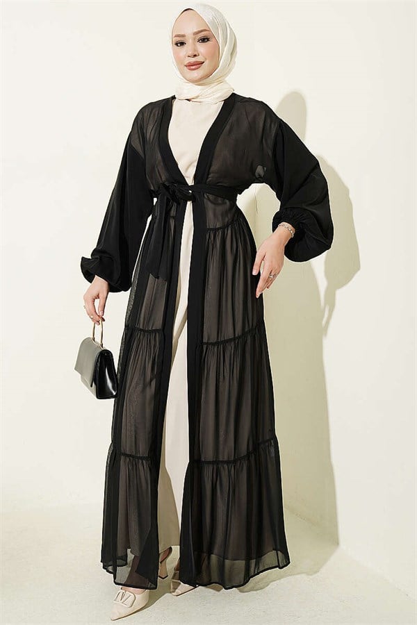 Layered Two-Piece Abaya 2 Piece Set Stone