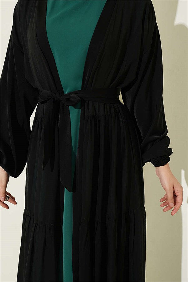 Layered Two-Piece Abaya 2 Piece Set Emerald