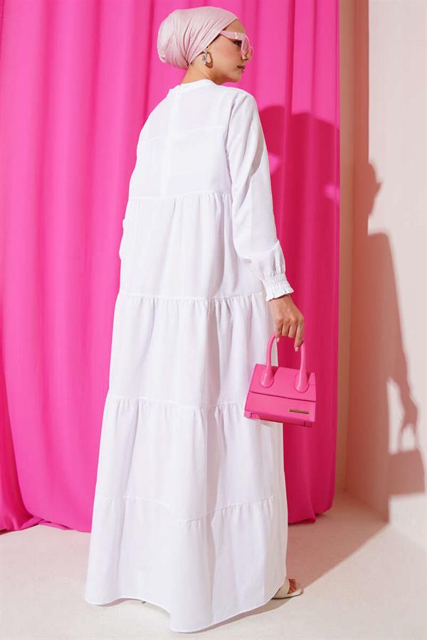 Layered Model Dress White