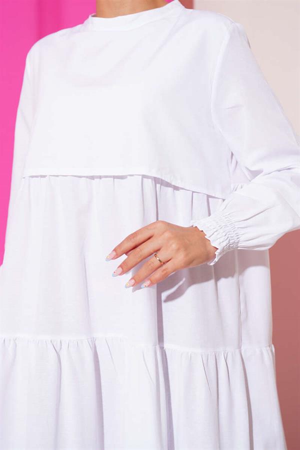 Layered Model Dress White