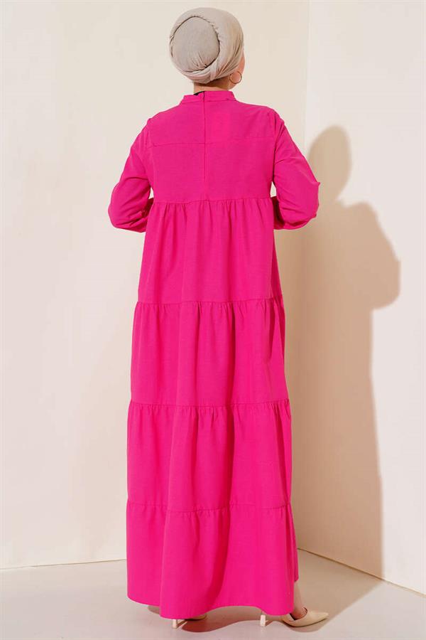  Layered Model Dress Fuchsia