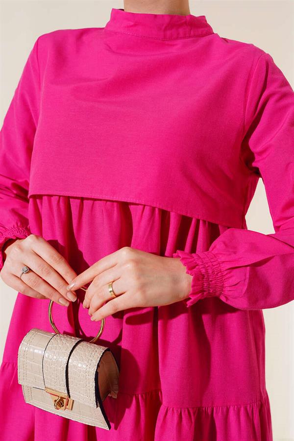 Layered Model Dress Fuchsia