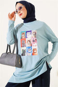 Cat Print Tunic Indigo