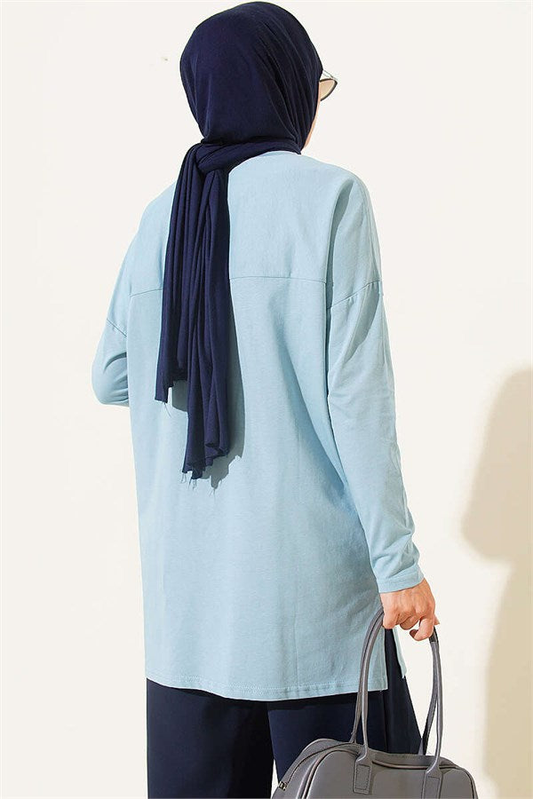 Cat Print Tunic Indigo