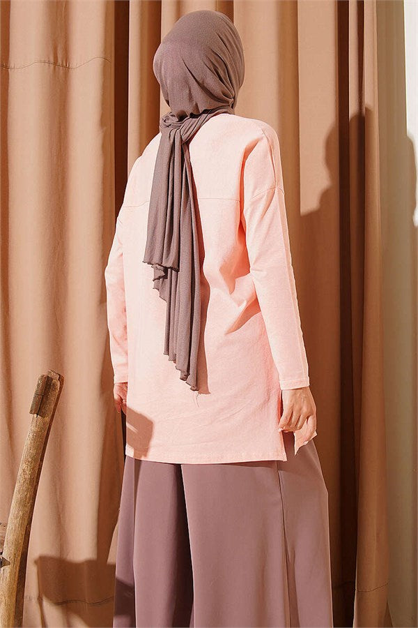 Cat Print Tunic Powder Pink