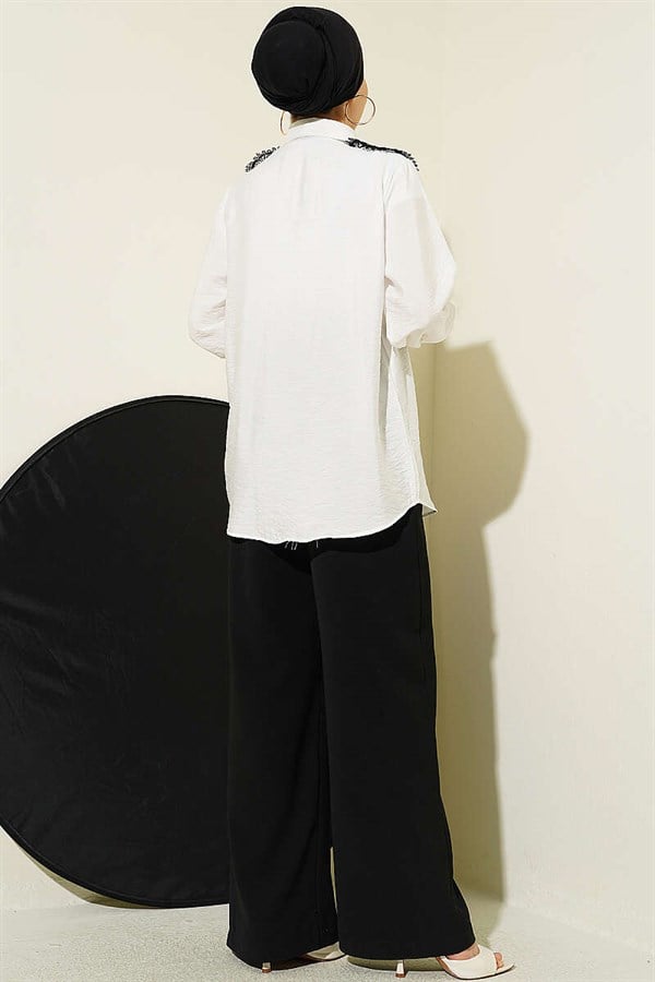 Butterfly Lace Detail Shirt White
