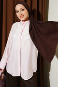 Pink Shirt with Butterfly Lace Detail