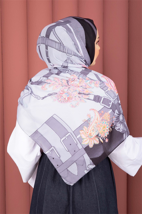 Belt Pattern Premium Scarf Series Grey