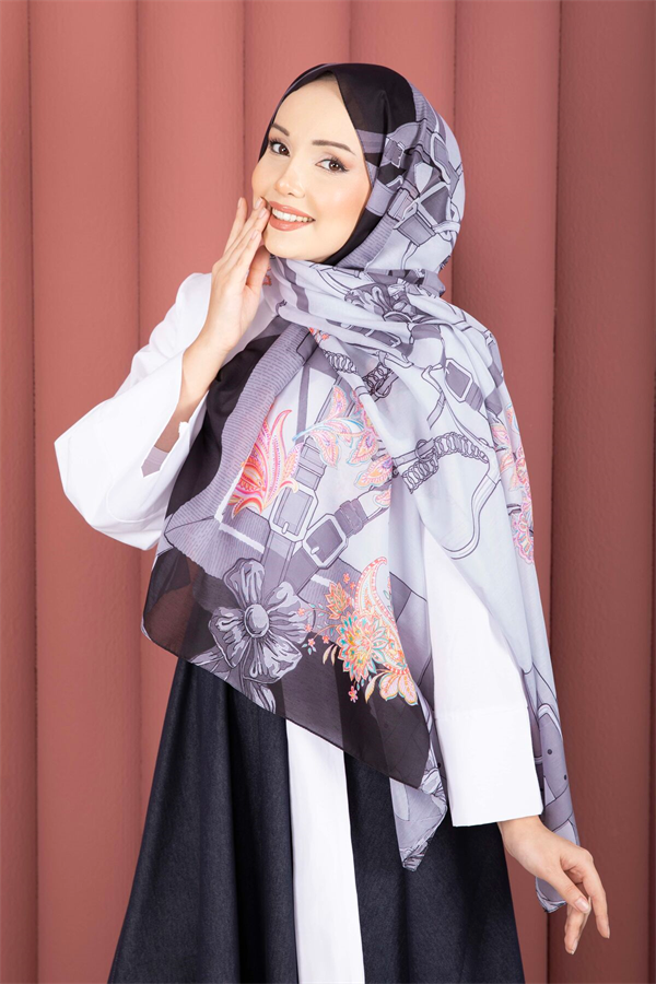 Belt Pattern Premium Scarf Series Grey
