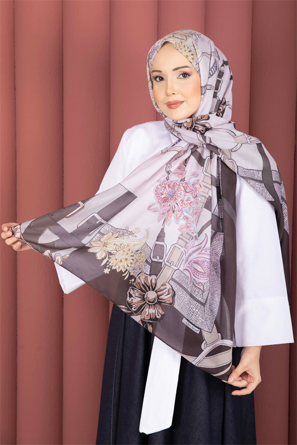 Belt Pattern Premium Scarf Series Coffee