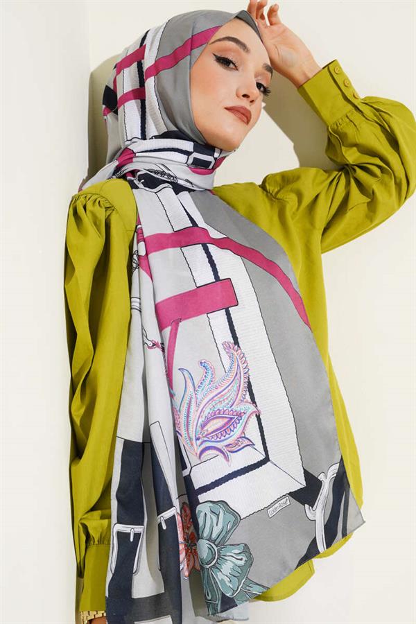 Belt Patterned Soft Shawl Mint