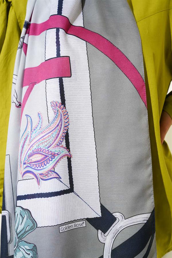 Belt Patterned Soft Shawl Mint