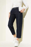 Belted Skinny Leg Jeans Navy Blue