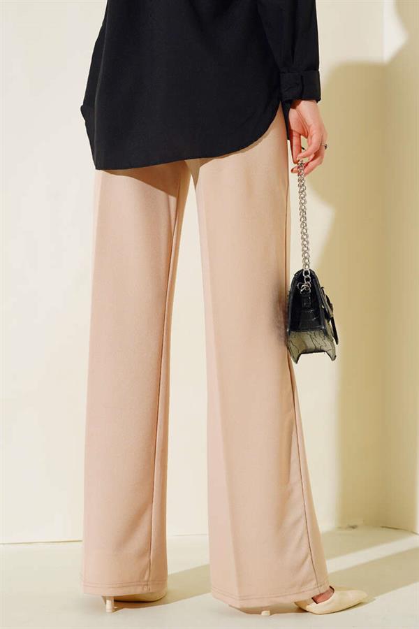 Belted Wide Leg Trousers Beige