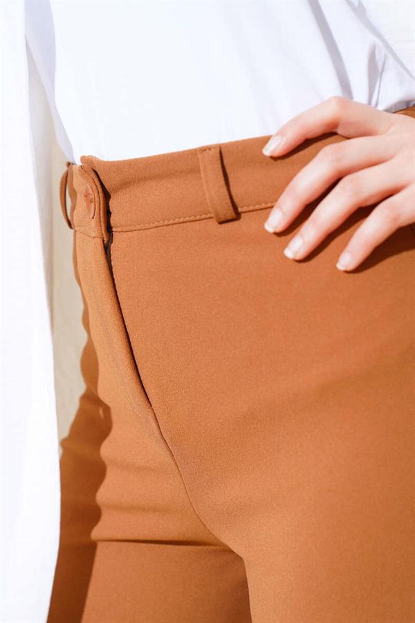 Belted Wide Leg Trousers Tan