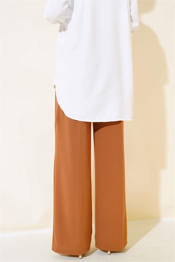 Belted Wide Leg Trousers Tan