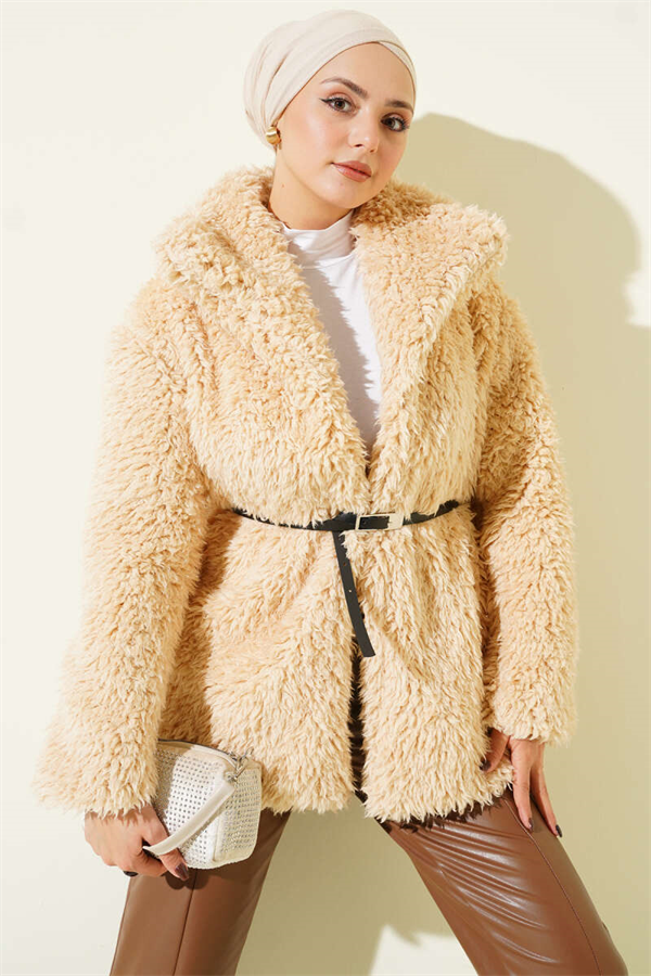 Belted Lambscoat Beige