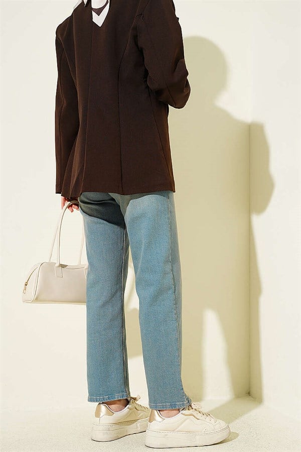 Belted Mom Jeans Pants Light Tint