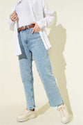 Belted Mom Jeans Pants for Snow and Outdoors