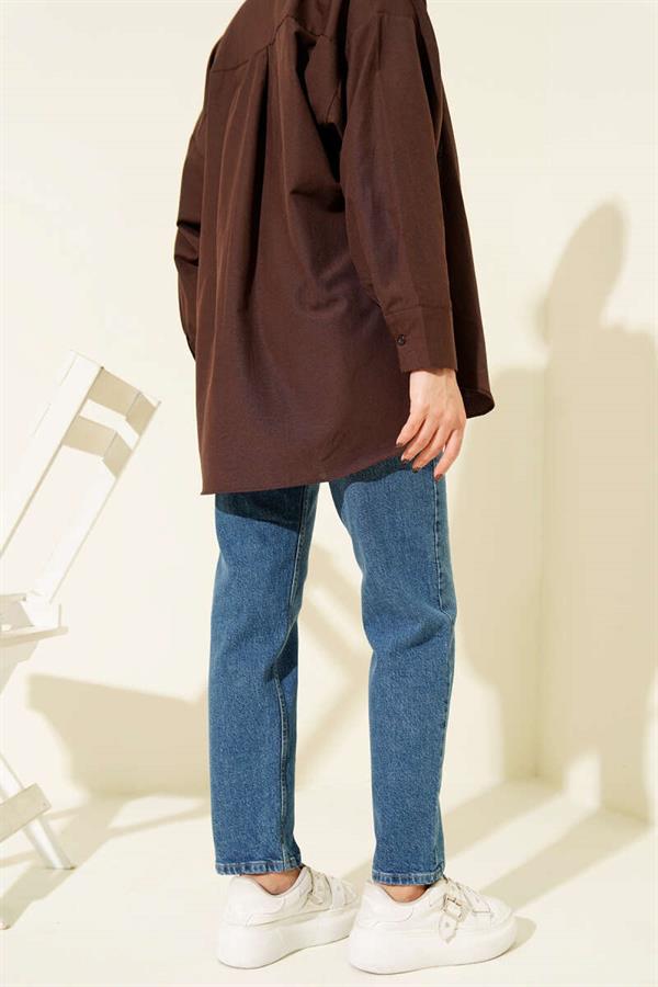 Belted Mom Jeans Blue
