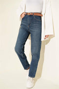 Belted Mom Jeans Trousers Tintli