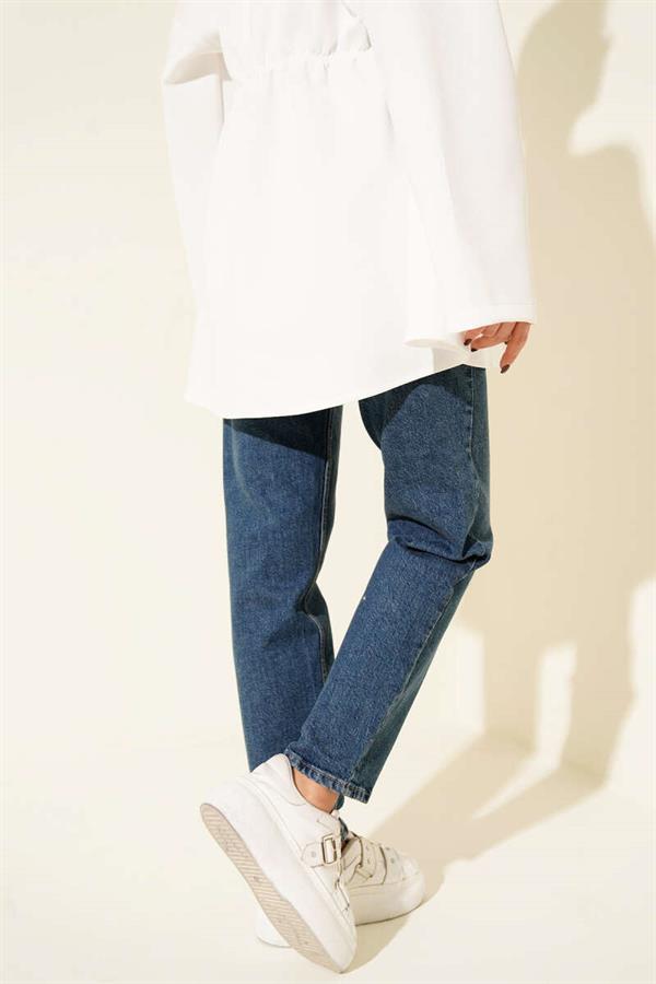 Belted Mom Jeans Trousers Tintli
