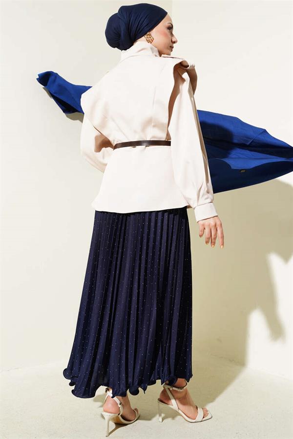 Belted Shoulder Epaulette Jacket Beige