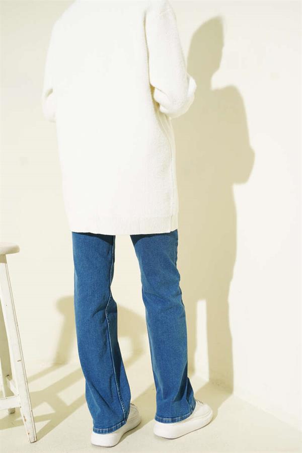 Belted Palazzo Jeans, Light Blue