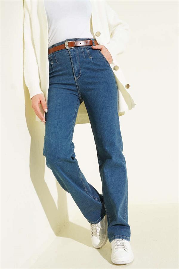 Belted Palazzo Jeans Tintli