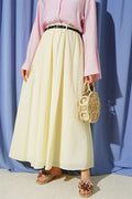 Yellow Voile Skirt with Belt