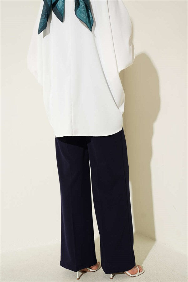 Belted High Waist Wide Leg Parliament Trousers