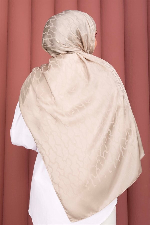 Self-Patterned Jacquard Shawl Series Beige