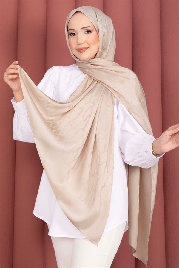 Self-Patterned Jacquard Shawl Series Beige