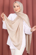 Self-Patterned Jacquard Shawl Series Beige