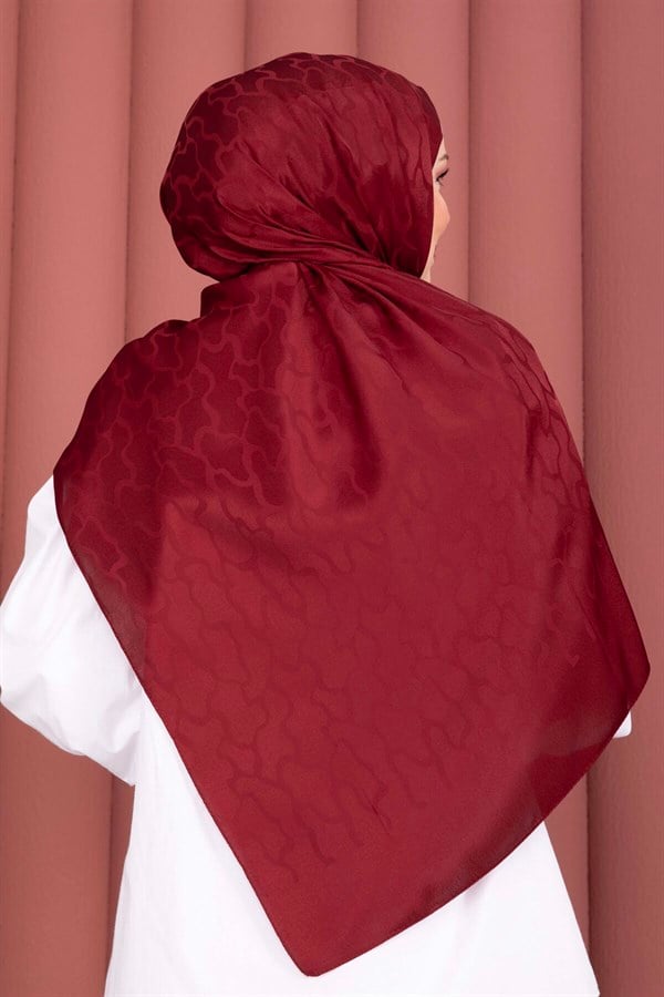 Self-Patterned Jacquard Shawl Series, Burgundy