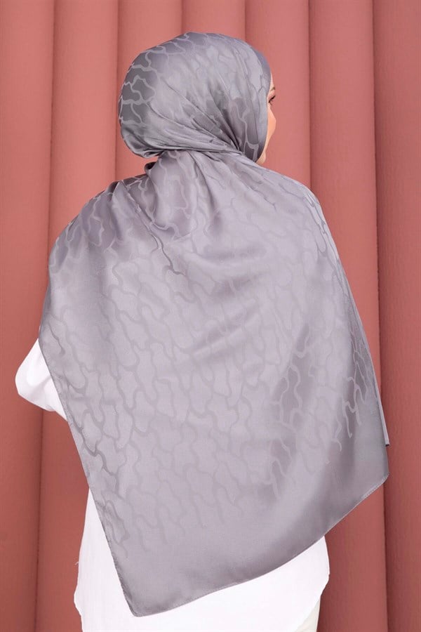 Self-Patterned Jacquard Shawl Series, Smoke Grey