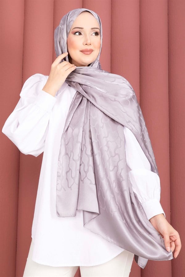 Self-Patterned Jacquard Shawl Series Grey