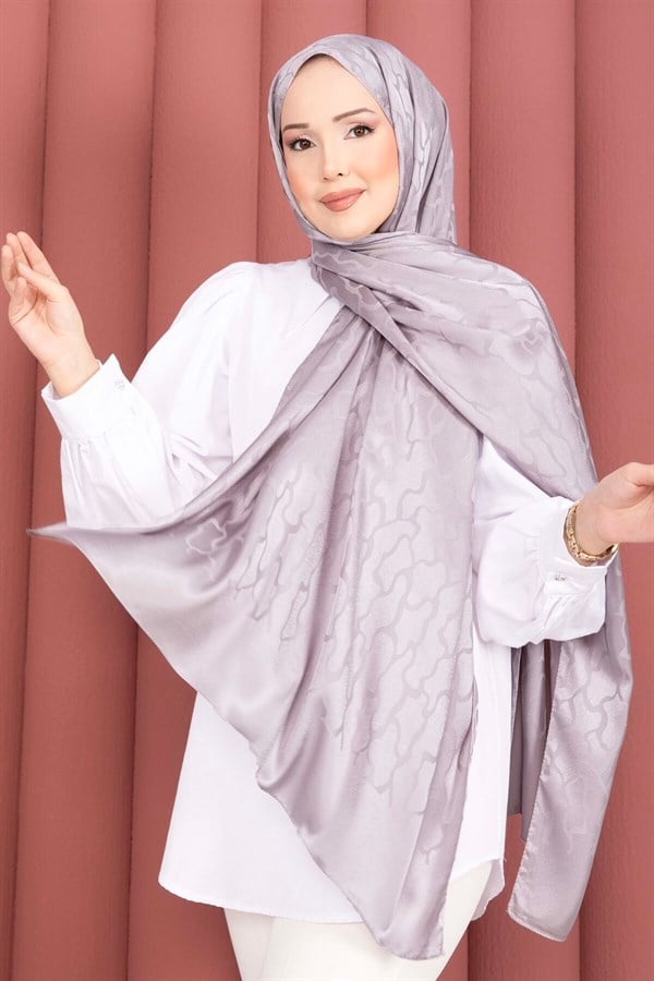 Self-Patterned Jacquard Shawl Series Grey