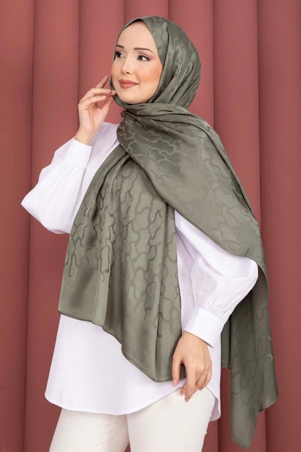 Self-Patterned Jacquard Shawl Series Khaki