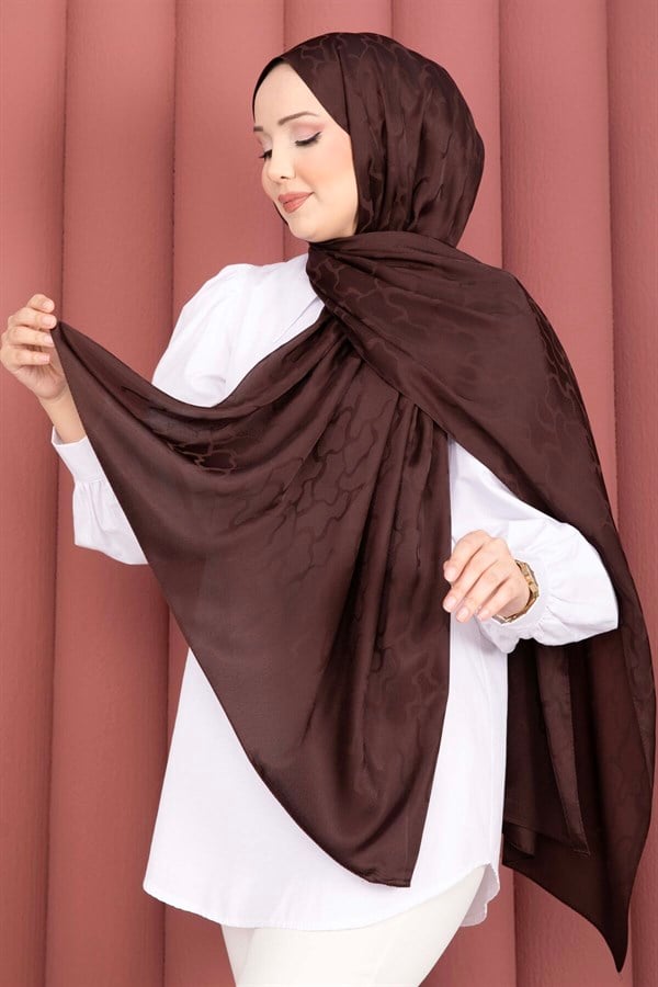 Self-Patterned Jacquard Shawl Series Coffee